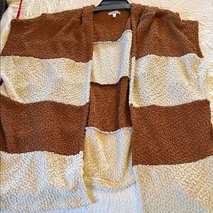 Maurices Brown and Cream Striped Cardigan